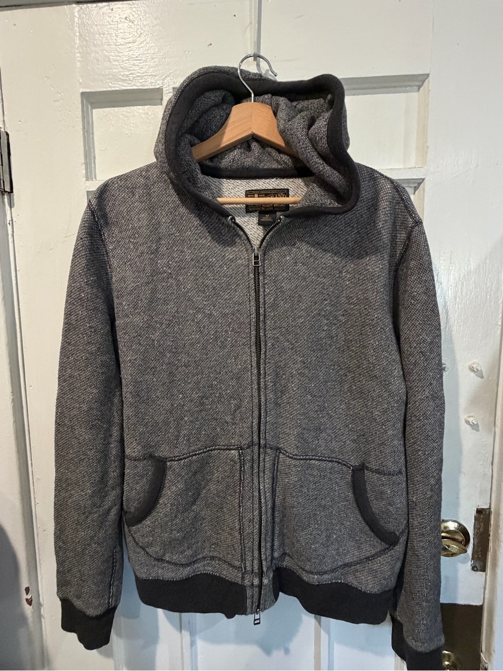 Lucky Brand Men's Gray Zip-Up Hooded Sweater